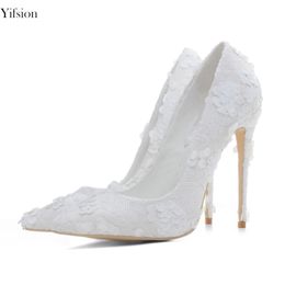 Olomm Hot Women Pumps Sexy Stiletto High Heel Pumps Fashion Pointed Toe Elegant White Wedding Party Shoes Women US Size 3-10.5