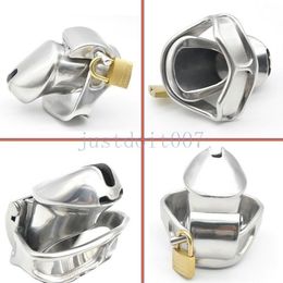 Chastity Devices Mens Stainless Steel Luxury Small Cage Holy Chastity Device with 2 Lock Shackles A78