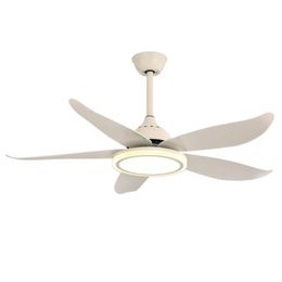Nordic LED Fan Lamp Home Dining Room Modern Simple Fan Chandelier 48inch Ceiling Fans with Dimming Light in White 220V