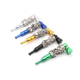 Newest Colorful Metal Skull Resin Smoking Pipe Tube Innovative Design Portable Filter Screen High Quality Beautiful Decoration Hot Cake
