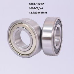 100pcs/lot 6001-1/2ZZ bearing 6001-1/2Z 6001-1/2 Z ZZ 12.7*28*8mm shielded Deep Groove Ball bearing 12.7x28x8mm