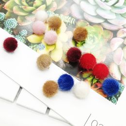 200pcs/lot Plush Fur Covered Ball Beads Charms DIY Pompom Beads Pendant for Necklace Bracelet Earring Jewelry Making
