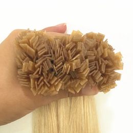 100% Indian remy hair blonde color 613 pre-bonded flat tip hair extensions Italian keratin capsule 1g/strand,100strands