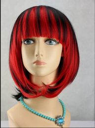WIG free shipping AZ6 Heart no Kuni no Alice Boris Airay Short Red Black Magenta Anime Cosplay Hair Wig Short