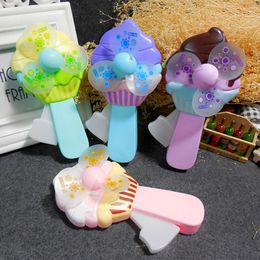 Hot selling in summer Ice cream Hand pressure fan Children\'s handheld Mini cartoon fans Portable fan