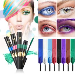 HUAMIANLI Colourful Mascara Blue Red Black Brown Waterproof Lengthening Curling Eye Lashes Silicone Women Professional Makeup 3D Mascara