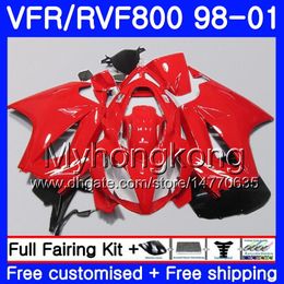 Body For HONDA Interceptor VFR800R VFR800 Gloss red hot 1998 1999 2000 2001 259HM.45 VFR 800RR VFR 800 RR VFR800RR 98 99 00 01 Fairing kit