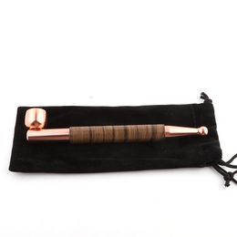 Wood Grain Metal Dry Herb Tobacco Cigarette Smoking Tubes Handpipe Holder Multiple Uses High Quality Removable Philtre Mouthpiece DHL