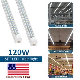 LED tubes Stock In US 8 Feet LED Light Integrate Fixture 8ft T8 LED Tube Lights 3 Rows 120W LED Fluorescent Tube Lamps