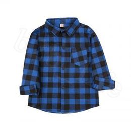 Kids Plaid Long Sleeve Shirts 9 Styles Baby Boys Girls Cotton Casual Tops Tees T-shirt Blouse OOA6337