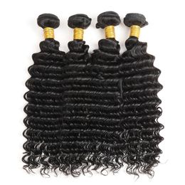 10-30inch Peruvian Indian Deep Wave 10-30Inch 100% Human Hair Extensions Double Wefts Natural Color