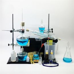 Lab Supplies New 500ml Lab Essential Oil Distillation Apparatus Pure Water Glassware Kits