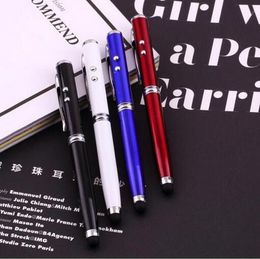 4in1 Capacitive Stylus Pen Laser Pointer Flashlight Touch pen for Samsung IPAD Ballpoint Pen Laser Capacitance for Iphone X xs max 7 8 x