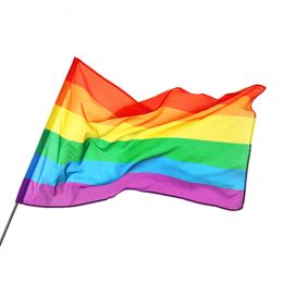 3x5FT 90x150cm Lesbian Gay Pride Rainbow Flag Polyester LGBT Banner Colorful Decorative Rainbow Flag Free Shipping LX2669