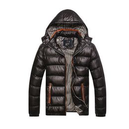 Wholesale- 2017 New Arrival Men Winter Jacket Fashion Hooded Thermal Down Cotton Parkas Male Casual Hoodies Brand Clothing Warm Coat