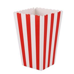 -12 strisce cinematosettare la festa piccola caramella favorita borse popcorn scatole, rosso