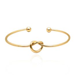 Girl Simple Knot Heart Style Open Wire Bracelets Bangle Jewellery Wedding Party Fashion Women Love Accessories