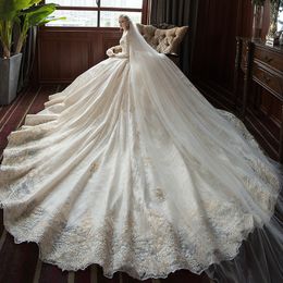 Robe De Mariée Pour Les Femmes Enceintes 2019 Nouvelle Mariée Gros Ventre Minceur Enceinte Ventre Grande Taille Haute à Manches Longues D Hiver Queue