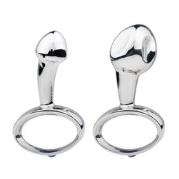 stainless steel Metal Dildo Butt Plug with Pull Ring Stimulation G-point Masturbator Adult Couples Sex Toys