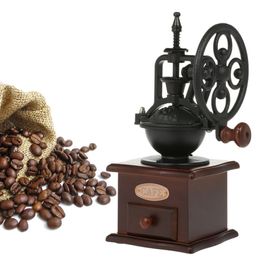 Clássicas de madeira moedor de café manual Mão Retro Especiarias Nut grãos de café Semente Moagem Moinho Machines