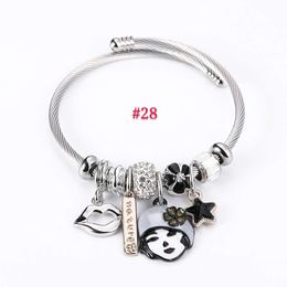 Wholesale-New Fashion DIY designer Jewellery Charm Beads adjustable Women Bracelets Valentine gift Bangle Accessories for kids