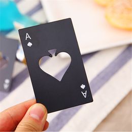 Poker Card Beer Bottle Opener Stainless Steel Wedding Party Banquet Gift Souvenirs Kitchen Dining Bar Tools Table Decor Favours Black DHL