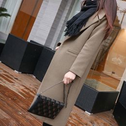 Sales - Korean women's fashion long slim jacket elegant temperament LY180 autumn and winter new warm women's wool coat