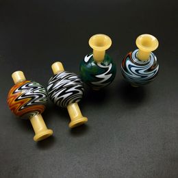 New US Color Wig Wag Glass Bubble Carb Cap 28mmOD Universal Glass Bubble Carb Caps Heady Unique Glass Cap For Quartz Banger Rigs