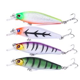 HENGJIA 80pcs/lot 8.5cm 10.3g New Minnow Lure fishing Tackle with Treble hook 6#hook 3D Eyes Floating Artificial Fishing Wobbler Bait