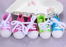 Mini Canvas Shoes Tennis Keychain Creative KeyRings Chain Simulation Sport Shoe Funny Keyring Pendant Gift