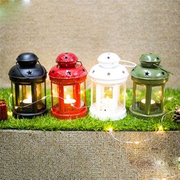 -Weihnachten Europäischen Schmiedeeisen Winddicht Lampe Kerzenhalter Desktop Dekorative Kerzenständer Weihnachtsschmuck Für Hausgarten