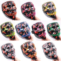 Halloween LED Light Up Mask Many Options Party Cosplay Masks The Purge Election Year Funny Glow In Dark Horror Masks DHL