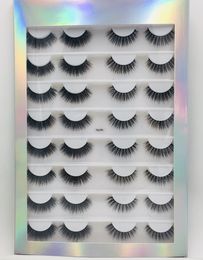Thick natural 16 pairs false eyelashes set with luxury packing box reusbale handmade mink fake lashes eye makeup 6 models drop shipping