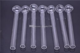 cheap 15cm 20cm big clear glass straw pipe glass tube oil burner thick Pyrex glass straight oil tube pipe for smoking oil rig