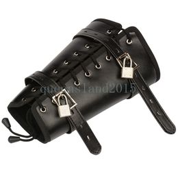 Bondage Restraint Leather Roleplay Armbinder Slave Restriant Lockable Buckle Garment AU54