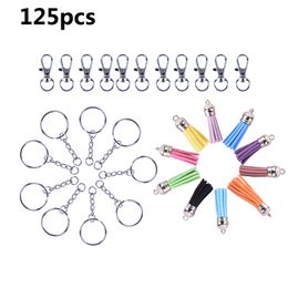 125Pcs Set Alloy Key Chains Tassel Bulk Key Rings Keyrings For DIY Crafts Jewellery Material225W