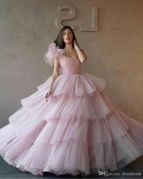 one shoulder ball gowns quinceanera dresses tulle tiered cupcake formal long prom dresses sweet 16 age vestidos de quinceanera