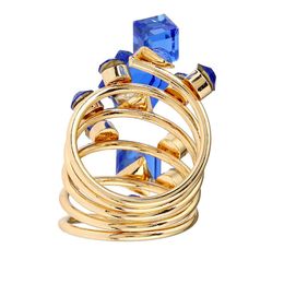 Wholesale-l gemstone ring European and American exaggerated spring ring finger ring jewelry