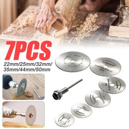 7PCS coupe roue Disques Mandrin HSS Rotatif Lames de Scie Circulaire Outil Accessoire