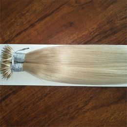 16inch-24inch 7A Nano Rings REMY Human Hair Extensions 80g/pack 0.8g/s 200s/lot Colour #613 Tip INDIAN Hair