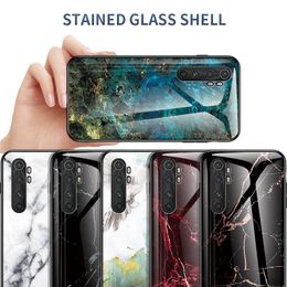Slim Glossy Marble Tempered Glass Case For Xiaomi Mi Note 10 Lite Mi 10 Lite Mi9 CC9 Mix 3 Max2 Mi8 mix2 6X