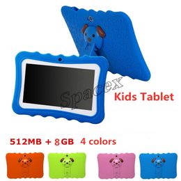 5pcs Kids Brand tablet PC 7 polegadas quadche Core Crianças tablet Android 4.4 AllWinner A33 Google Player WiFi Big Speaker WTIH Tampa protetora