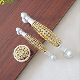 3.75'' 5'' Crystal Dresser Handles Gold Drawer Pull Handles / Kitchen Cabinet Door Handles Decoration Hardware 96mm 128mm