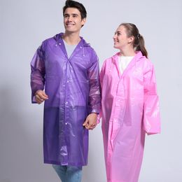 Hooded Thicken Poncho Waterproof Women Mens Rain Coat Long Wind Coat Outdoor Transparent Raincoat Fashion Portable Rainwear VT1664