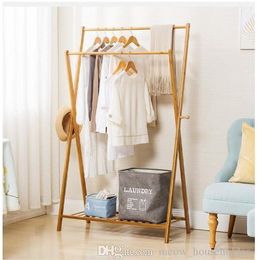 Bamboo clothing hanger clothes rack bamboo landing lichen hat racks landing lichen rack Bamboo simple clothes rack bedroom clothes racks