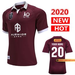 -Таможенное имя и номер 2020 Новые Maroons Rugby Jersey Australia QLD Rugby Jerseys Maroons Jersey S-5XL