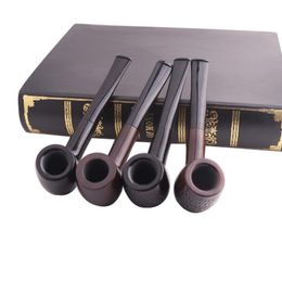 Straight pole long portable pipe solid wood old hammer pipe removable Philtre cigarette fittings