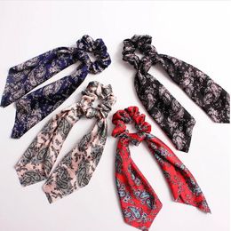 Hair Scrunchies Bands Streamer Accessories Women Girl Ponytail Holder Elastic Rubber Ropes retro Scrunchie Hair Ties Hairband 20pcs F307D