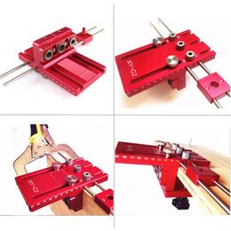 Freeshipping 3 In 1 Woodworking Drill Guide Kit Locator Doweling Jig Joinery System Hole Puncher Set Aluminium Alloy