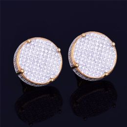 Earrings TOP Jewelry Fashion Women Mens Earrings Hip Hop Round Diamond Stud Earings Iced Out Bling CZ Rock Punk Wedding Gift